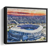 RFK Stadium WaterColor Framed Canvas Prints, Washington, D.C. Watercolor, Stadium Art Gifts, Floating Frame