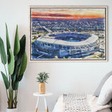 RFK Stadium WaterColor Framed Canvas Prints, Washington, D.C. Watercolor, Stadium Art Gifts, Floating Frame