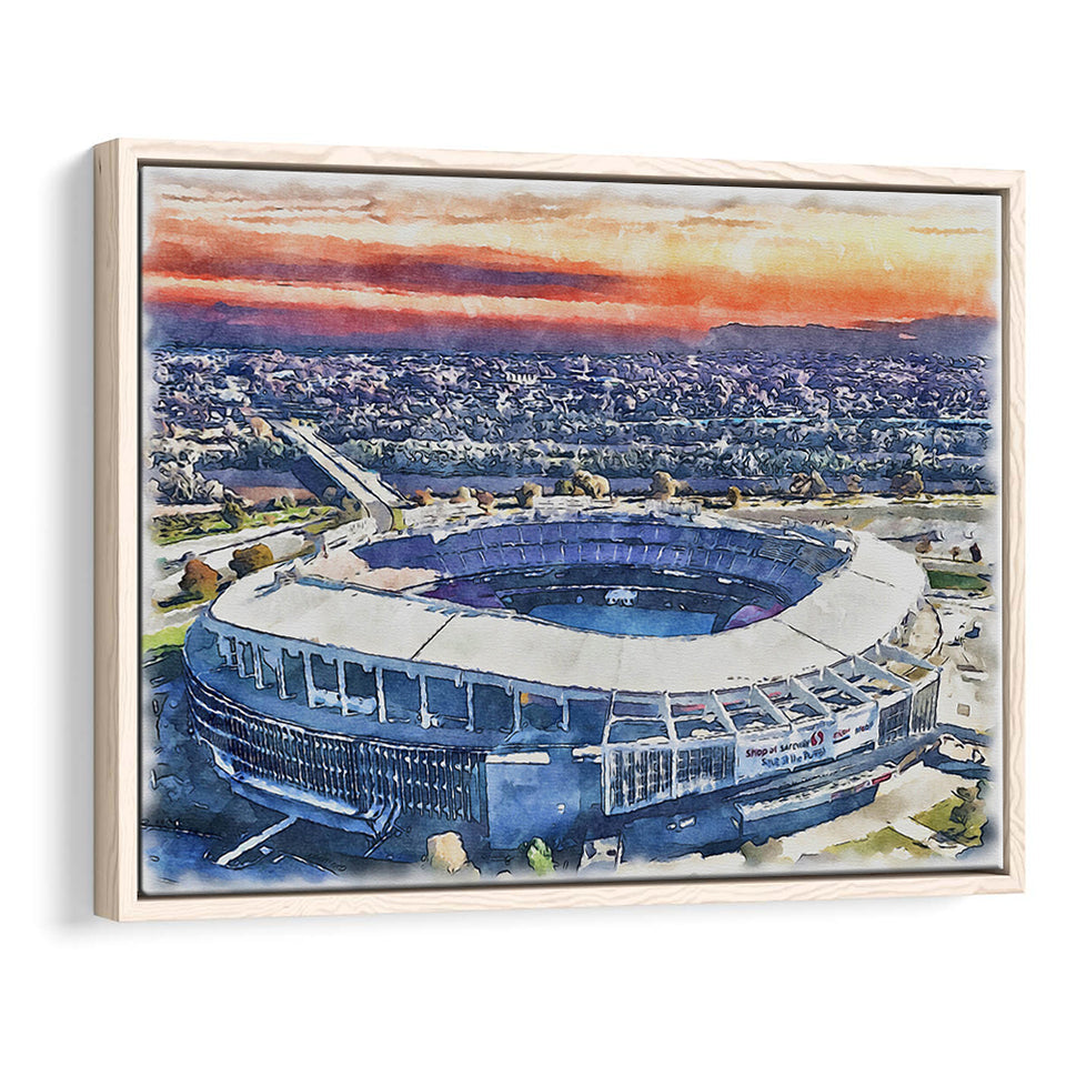 RFK Stadium WaterColor Framed Canvas Prints, Washington, D.C. Watercolor, Stadium Art Gifts, Floating Frame
