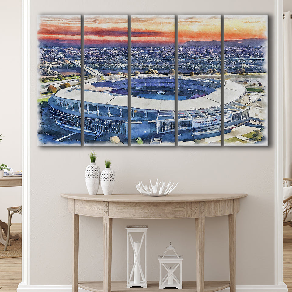 RFK Stadium WaterColor 5 Panels B Mixed Canvas Prints, Extra Large, Washington, D.C. Watercolor