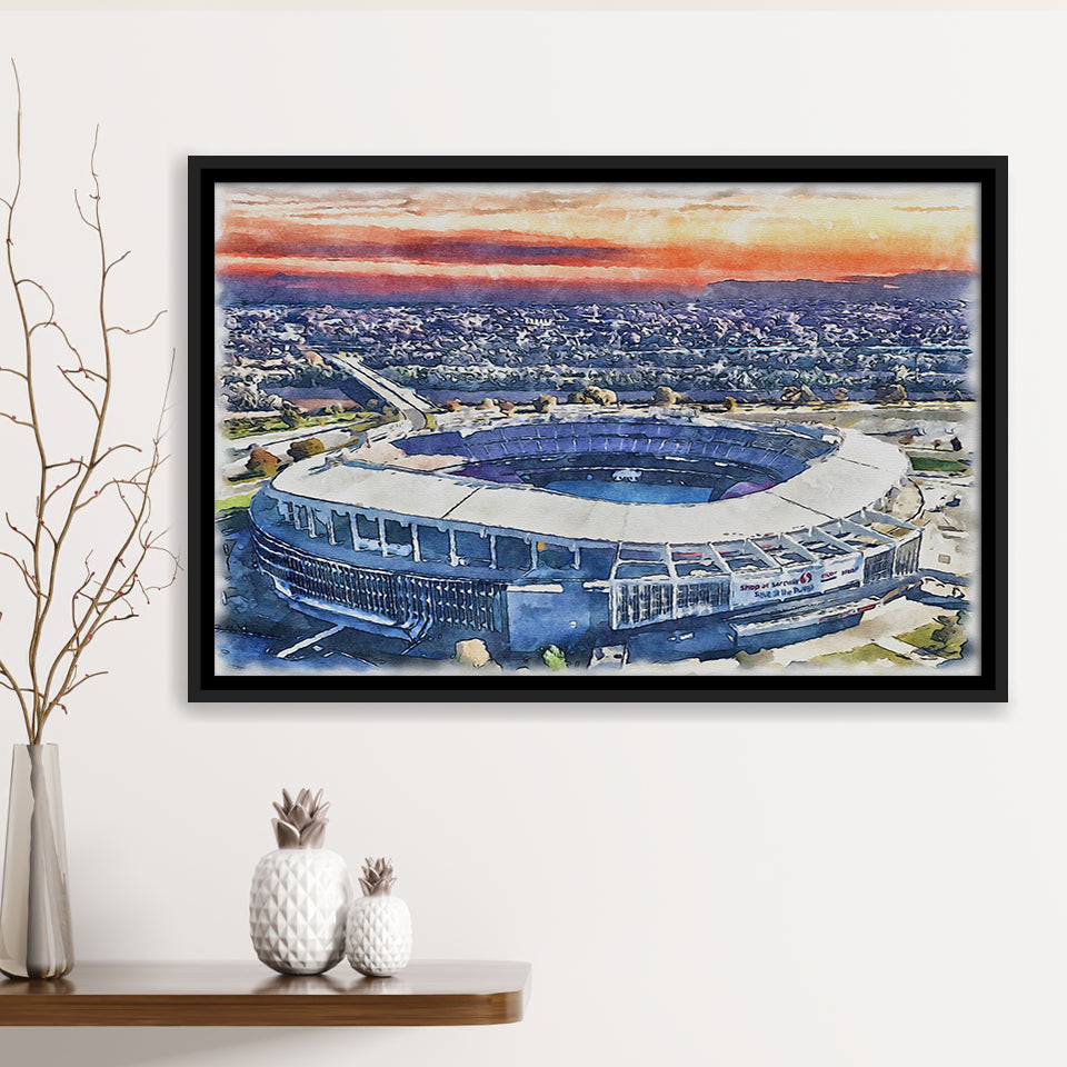 RFK Stadium WaterColor Framed Canvas Prints, Washington, D.C. Watercolor, Stadium Art Gifts, Floating Frame