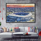 RFK Stadium WaterColor Framed Canvas Prints, Washington, D.C. Watercolor, Stadium Art Gifts, Floating Frame