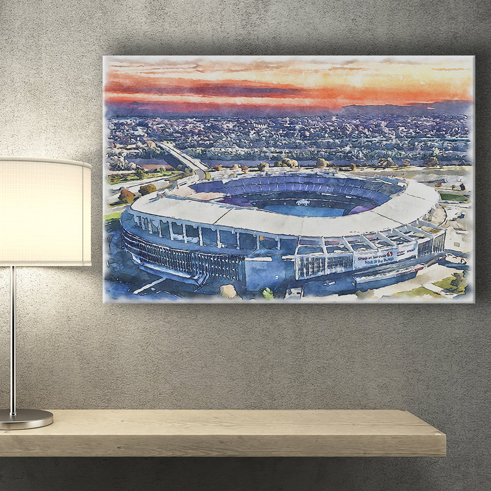RFK Stadium WaterColor Canvas Prints, Washington, D.C. Watercolor, Stadium Art Gifts