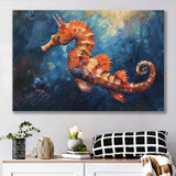 Seahorse In The Blue Sea Ocean Acrylic Painting, Art Print, Canvas Print Wall Art Home Decor