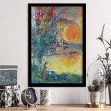 Red Moon At Antibes By Marc Chagall, Chagall Wall Art,Expressionism Art,Framed Art Prints Wall Decor, Picture Framed