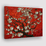 Red Style Almond Blossom by Vincent Van Gogh, Canvas Print Wall Art Decor, Landscape Art Print