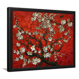 Red Style Almond Blossom By Vincent Van Gogh, Framed Art Print Wall Decor, Framed Picture