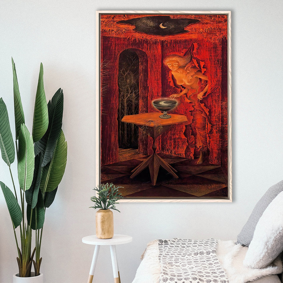 Remedios Varo Born Again Canvas Art,Remedios Varo Fine Print,Framed Canvas Prints Wall Art Decor, Floating Frame