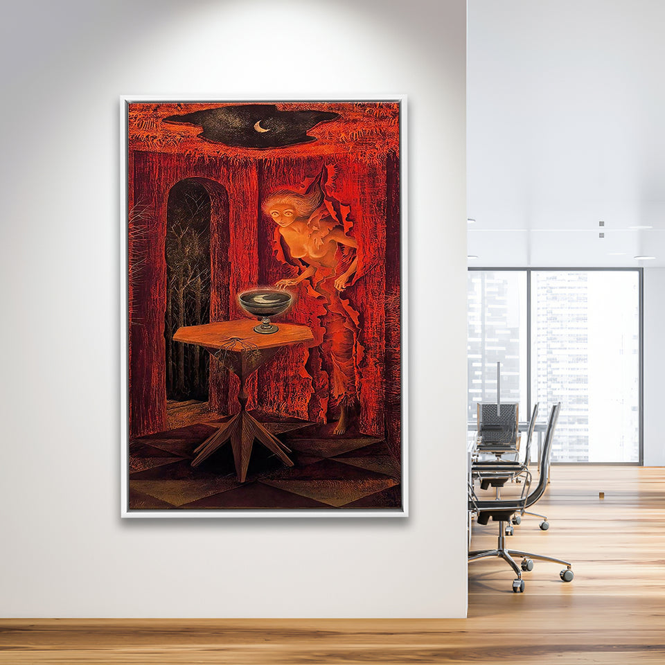 Remedios Varo Born Again Canvas Art,Remedios Varo Fine Print,Framed Canvas Prints Wall Art Decor, Floating Frame