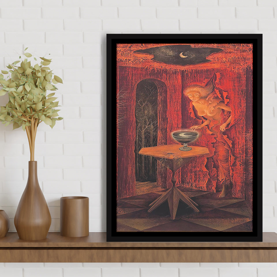 Remedios Varo Born Again Canvas Art,Remedios Varo Fine Print,Framed Canvas Prints Wall Art Decor, Floating Frame