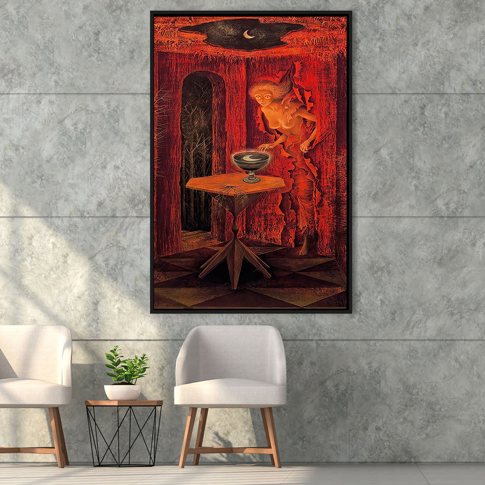 Remedios Varo Born Again Canvas Art,Remedios Varo Fine Print,Framed Canvas Prints Wall Art Decor, Floating Frame