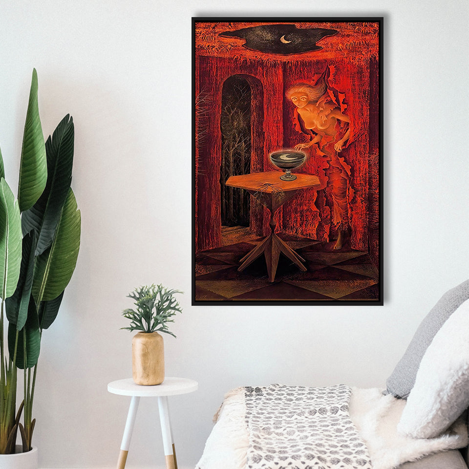 Remedios Varo Born Again Canvas Art,Remedios Varo Fine Print,Framed Canvas Prints Wall Art Decor, Floating Frame