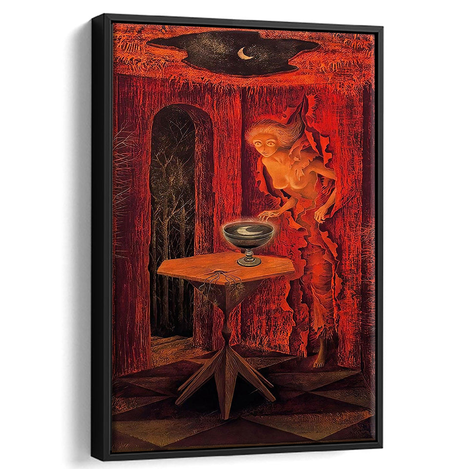Remedios Varo Born Again Canvas Art,Remedios Varo Fine Print,Framed Canvas Prints Wall Art Decor, Floating Frame
