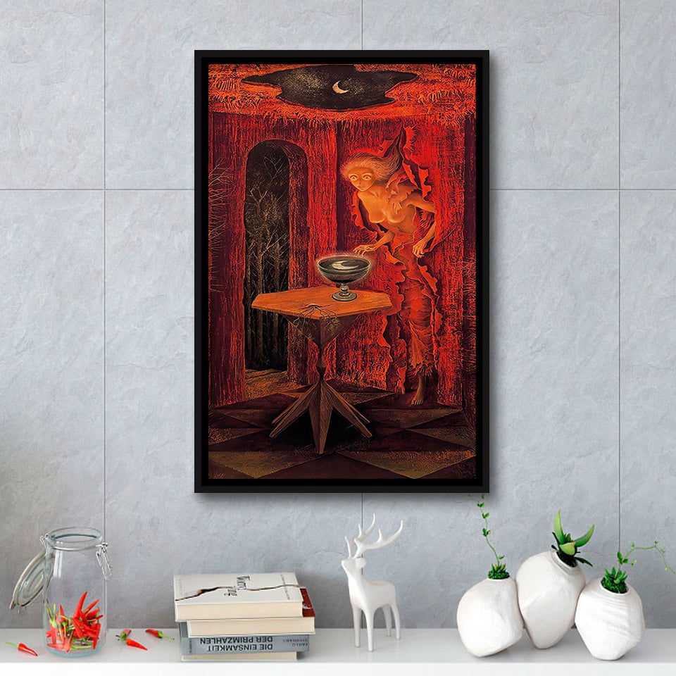 Remedios Varo Born Again Canvas Art,Remedios Varo Fine Print,Framed Canvas Prints Wall Art Decor, Floating Frame