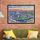 Rentschler Field WaterColor Framed Art Prints, East Hartford Connecticut Watercolor, Stadium Art Gifts