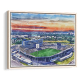 Rentschler Field WaterColor Framed Canvas Prints, East Hartford Connecticut Watercolor, Stadium Art Gifts, Floating Frame