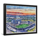 Rentschler Field WaterColor Framed Art Prints, East Hartford Connecticut Watercolor, Stadium Art Gifts