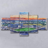 Rentschler Field WaterColor 5 Panels Mix Canvas Prints, East Hartford Connecticut Watercolor, Large Stadium Canvas