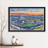 Rentschler Field WaterColor Framed Canvas Prints, East Hartford Connecticut Watercolor, Stadium Art Gifts, Floating Frame