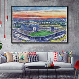 Rentschler Field WaterColor Framed Canvas Prints, East Hartford Connecticut Watercolor, Stadium Art Gifts, Floating Frame
