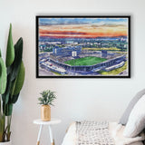 Rentschler Field WaterColor Framed Canvas Prints, East Hartford Connecticut Watercolor, Stadium Art Gifts, Floating Frame