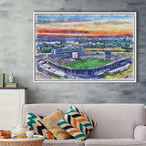 Rentschler Field WaterColor Framed Canvas Prints, East Hartford Connecticut Watercolor, Stadium Art Gifts, Floating Frame