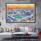 Riccardo Silva Stadium WaterColor Framed Canvas Prints, University Park Florida Watercolor, Stadium Art Gifts