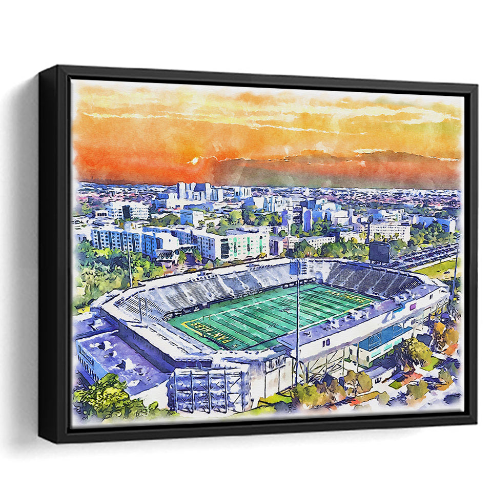 Riccardo Silva Stadium WaterColor Framed Canvas Prints, University Park Florida Watercolor, Stadium Art Gifts
