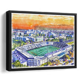 Riccardo Silva Stadium WaterColor Framed Canvas Prints, University Park Florida Watercolor, Stadium Art Gifts
