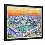 Riccardo Silva Stadium WaterColor Framed Art Prints, University Park Florida Watercolor, Stadium Art Gifts