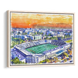 Riccardo Silva Stadium WaterColor Framed Canvas Prints, University Park Florida Watercolor, Stadium Art Gifts