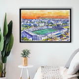 Riccardo Silva Stadium WaterColor Framed Canvas Prints, University Park Florida Watercolor, Stadium Art Gifts