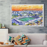 Riccardo Silva Stadium WaterColor Framed Canvas Prints, University Park Florida Watercolor, Stadium Art Gifts