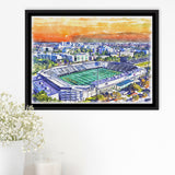 Riccardo Silva Stadium WaterColor Framed Canvas Prints, University Park Florida Watercolor, Stadium Art Gifts