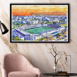 Riccardo Silva Stadium WaterColor Framed Canvas Prints, University Park Florida Watercolor, Stadium Art Gifts