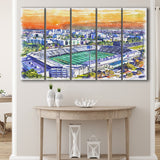 Riccardo Silva Stadium WaterColor 5 Panels B Mixed Canvas Prints, Extra Large, University Park Florida Watercolor