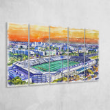 Riccardo Silva Stadium WaterColor 5 Panels B Mixed Canvas Prints, Extra Large, University Park Florida Watercolor