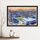 Rice Stadium WaterColor Framed Canvas Prints, Houston Texas Watercolor, Stadium Art Gifts, Floating Frame