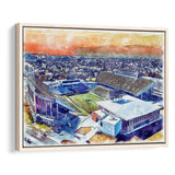 Rice Stadium WaterColor Framed Canvas Prints, Houston Texas Watercolor, Stadium Art Gifts, Floating Frame
