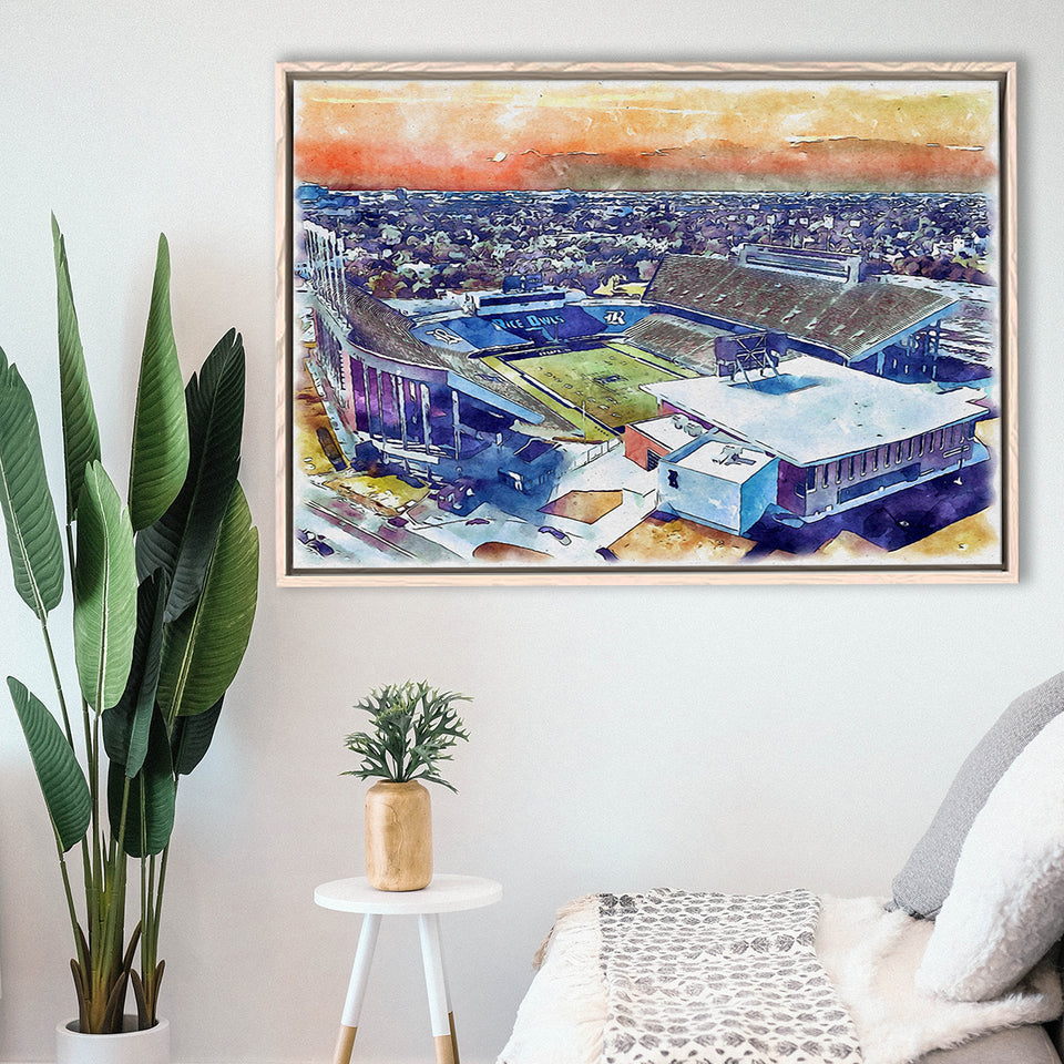 Rice Stadium WaterColor Framed Canvas Prints, Houston Texas Watercolor, Stadium Art Gifts, Floating Frame