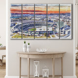 RingCentral Coliseum WaterColor 5 Panels B Mixed Canvas Prints, Extra Large, Oakland California Baseball Watercolor