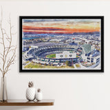 RingCentral Coliseum WaterColor Framed Canvas Prints, Oakland California Baseball Watercolor, Stadium Art Gifts