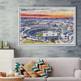RingCentral Coliseum WaterColor Framed Canvas Prints, Oakland California Baseball Watercolor, Stadium Art Gifts