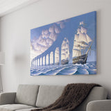 Rob Gonsalves Sun Sets Sail New Print On Canvas, Canvas Print Wall Art Decor, Landscape Art Print