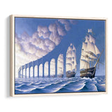 Rob Gonsalves Sun Sets Sail New Print On Canvas, Framed Canvas Print Wall Art Decor,Floating Frame