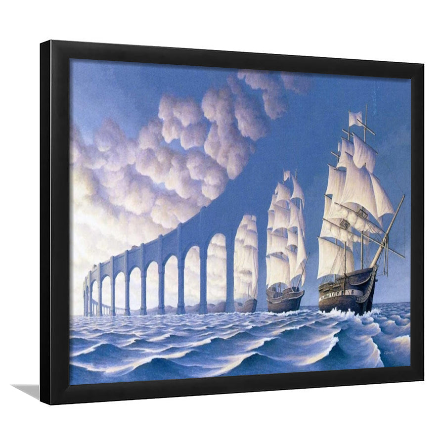Rob Gonsalves Sun Sets Sail New Print On, Framed Art Print Wall Decor, Framed Picture