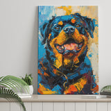 Rottweiler Dog Portrait Painting, Pet Art V1, Canvas Painting, Canvas Prints Wall Art Decor