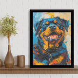 Rottweiler Dog Portrait Painting, Pet Art V1, Framed Canvas Painting, Framed Canvas Prints Wall Art Decor