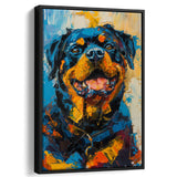 Rottweiler Dog Portrait Painting, Pet Art V1, Framed Canvas Painting, Framed Canvas Prints Wall Art Decor