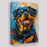 Rottweiler Dog Portrait Painting, Pet Art V1, Canvas Painting, Canvas Prints Wall Art Decor